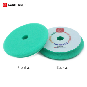 Tampon de polissage en mousse OEM vert de 5 pouces, haute résistance, à bords biseautés et coins arrondis, pour correction de peinture automobile - Product Image 1