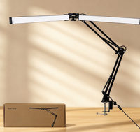 Lampe de bureau à pince LED avec bras articulé réglable, lampe de travail à fixation par pince pour bureau, atelier, étude et lecture