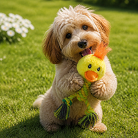 Jouet pour chien en corde de coton pelucheuse, forme animale, jouet à mâcher qui couine, jouet de nettoyage des dents, jouet à mordre pour chiens S-XL