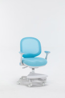 Chaise de bureau ergonomique bleu clair pour enfant, chaise pivotante réglable pour les devoirs des enfants avec roulettes silencieuses antidérapantes et repose-pieds amovible