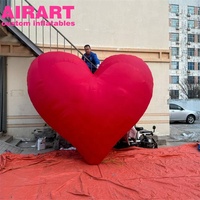 Coeur d'amour gonflable de décoration de la Saint-Valentin, coeur d'amour gonflable rouge pour accrocher d'intérieur