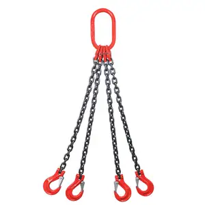 8 Tons 1.5M Lifting Chain Sling Steel with four hooks High strength rigging