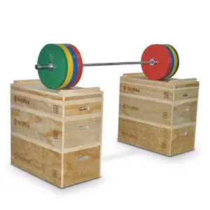 Regolabile Resistente Crossfit Sollevamento Pesi di Legno Jerk Blocchi