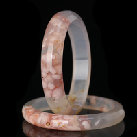 Gelang Batu Agate Bunga Sakura Alami, Ukiran Tangan Bunga Sakura, Gelang Batu Agate untuk Mencari Ketenangan Pikiran dan Penyembuhan Batin