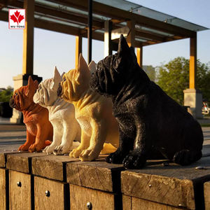 Kunden spezifische lustige Harz-Tier-Hunde figur Französische Bulldoggen-Statue für Garten dekoration - Product Image 6