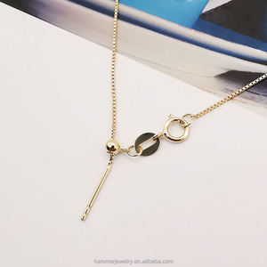 זהב אמיתי 14 קראט חצי גמר שרשרת מתכווננת זהב אמיתי שרשרת זהב אמיתי עם אבזם קפיץ תיבה דקה מתכווננת שרשרת <span class=keywords><strong>18</strong></span> אינץ' - Product Image 3