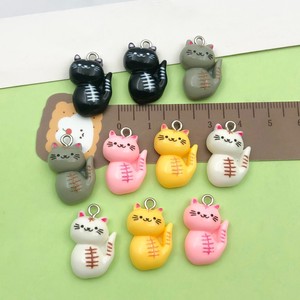 จี้เรซิ่นรูปแมวหลากสีสันการ์ตูนน่ารักหน้ายิ้ม DIY เครื่องประดับสำหรับงานฝีมือสร้างสรรค์ - Product Image 3