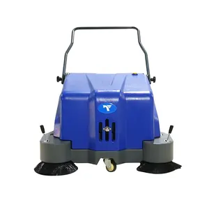 Adjustable side brush industrial hand push type floor duct cleaning equipment electric powered artificial grass sweeper