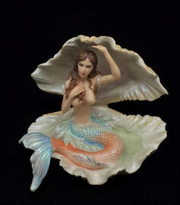 <strong>Mermaid</strong> in <strong>Seashell</strong> Figurine for Ocean Fantasy Decor - Product Image 3