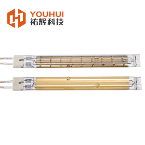 THG101296 트윈 튜브 석영 히터 할로겐 램프 230V 1500W 파이프 확장 기계 용 골드 코팅 적외선 램프 - Product Image 4