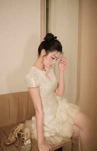 3D Rose Floral <b>Mini</b> Dress Pleated Tulle Hem Princess Party Prom Custom Wholesale Women Coquette Satin Breathable - Product Image 4