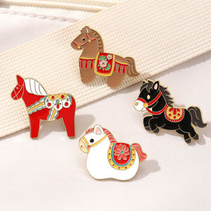 YINI Niedlicher Pony Zinklegierung Emaille-Anstecker - UV-Druck Lebendige Farben Anstecknadel Taschenanhänger Langlebiges Dekoratives Accessoire - Product Image 4