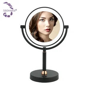 Classic Metal Round Cosmetic Counter Mirror with Stand Double Sided magnifying times 1x-10x, For , Bedroom, Bathroom Use