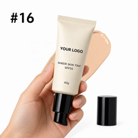 Fond de teint liquide vegan à couvrance totale, très vendu, 40g, écran solaire, léger, longue tenue, teinte transparente pour la peau avec SPF 55