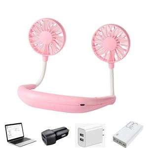 Ventilateur de cou portable en plastique personnalisé, cadeau promotionnel, mains libres, rechargeable par USB, 3 vitesses, ventilateur de sport portable pour le cou - Product Image 4