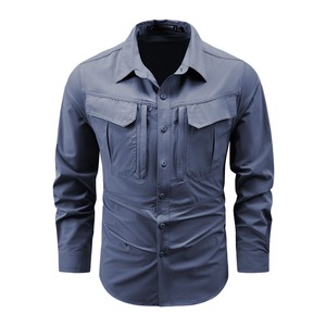 Camisa de Trabajo de Manga Corta para Hombre, con Múltiples Bolsillos, Verano, Informal, Transpirable, Ligera, de Secado Rápido, <span class=keywords><strong>Uniforme</strong></span> de Seguridad - Product Image 5