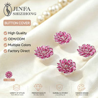 JFRB063 Penutup Kancing Kristal Bunga, Klip Kancing Berhias Berlian Imitasi, Hiasan Lengan DIY, Kancing Manset untuk Kemeja Pria