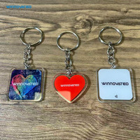 Vente en gros de porte-clés en acrylique transparent programmable personnalisé avec puce NFC