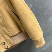 Jxwatcher Blouson Bomber en Cuir Véritable de Mouton Épais et Chaud pour Femme, Style Vintage, Simple Boutonnage, Doux, avec Logo Personnalisé