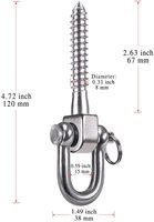 Crochet de suspension pour hamac de yoga, chaise et accessoires de suspension, crochet de balançoire extérieur, crochet pour sac de boxe