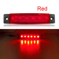 Luz lateral Superfina de 12V para camiones, 6 luces LED de señalización, luz azul, rojo, amarillo, verde, Blanca