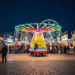 Manège à chaises volantes monté sur remorque, 20 places, équipement d'amusement portable, balançoire mobile pour carnaval - Product Image 1