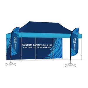Tùy chỉnh in nhiệm vụ nặng nề không thấm nước ngoài trời tán Lều 10 * 10ft 10 * 15ft 10 * 20ft có thể gập lại marquee thương mại ô tô cho thấy các bên - Product Image 5