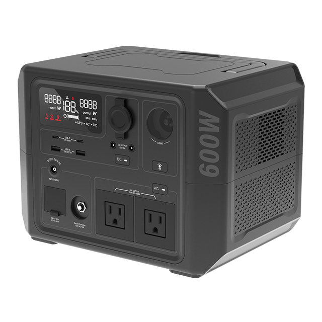 Outdoor Camping Portable 600W Lithium Battery Energy Storage Power Station with Solar