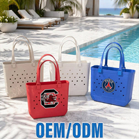 Sac de plage en EVA personnalisé avec logo, sac de plage en silicone, sac de plage anti-chute, imperméable, en EVA, avec sangles amovibles, pour femmes, vente en gros d'usine