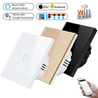 Interruptor de Luz Inteligente de Pared WiFi con Panel Táctil de Vidrio Universal, 1/2/3/4 Vías, 220V, Estándar EU/UK, Control por Voz y App Tuya para Uso en Hoteles y Hogares