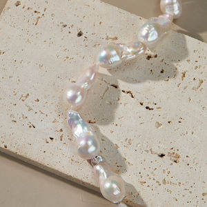 סיטונאי מים מתוקים לבנים טבעיים מבריקים לא סדירים חרוזים גדולים בארוקיים גדול להכנת תכשיטים - Product Image 5