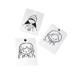 Wholesale 100 Pieces Cute Simple Little Girl <b>Earring</b> Jewelry Packaging & Display Cards 5x7cm Digital Printing Custom Brand DIY - Product Image 5