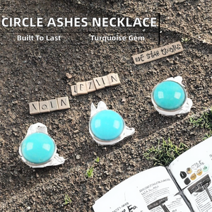 Mixed Style Drop <b>Pendant</b> Turquoise Gems Stone Circle <b>Ashes</b> Necklace 925 Sterling Silver Bezel Setting <b>Pendant</b> Handmade Jewellery - Product Image 2