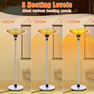 Calentador Eléctrico de Patio Infrarrojo para Exteriores, Independiente, Color Plateado - Product Image 4