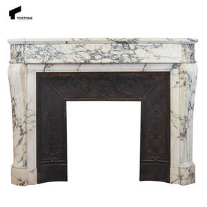 Tostone เตาผิงหินอ่อนวิโอลาแบบตั้งอิสระสีขาวธรรมชาติหรูหราสำหรับตกแต่งภายในห้องนั่งเล่นวิลล่าแบบหรูหรา - Product Image 1