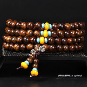 ลูกประคำไม้โรสวูดธรรมชาติทำมือจากเวียดนาม 108 เม็ด ขายส่ง - Product Image 4