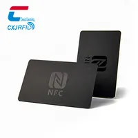 Aangepaste Vlakte Leeg Matte Black NTAG216 Nfc Smart Card Zwart Pvc Nfc/Rfid Digitale Visitekaartje