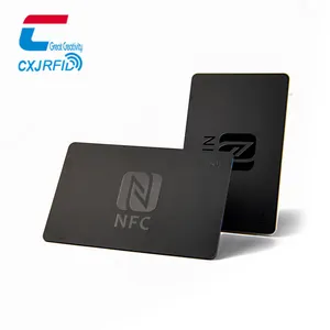 Biglietto da visita digitale NFC/RFID in PVC nero opaco NTAG216 NFC nero opaco personalizzato
