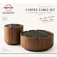 Table basse ronde avec tiroir de rangement, pierre microcristalline, design moderne de luxe, meubles de salon du milieu du siècle, OEM ODM