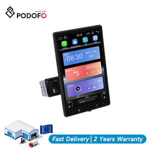 Podofo 1 Din Car Stereo 10.4" Rotatable Screen Support Wireless Carplay/Android Auto FM Car MP5 Player AUX FM BT EQ USB OEM/ODM - Product Image 1