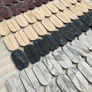 Nanwei đá cẩm thạch màu xanh lá cây gỗ Inlay ngăn kéo Xử lý vòng nội Knob đồ nội thất hiện đại phần cứng bán buôn nhà máy - Product Image 5