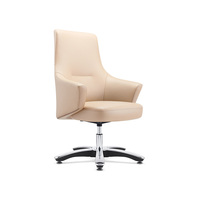 Chaise de bureau élégante en cuir, design rembourré confortable pour de longues heures de travail au bureau