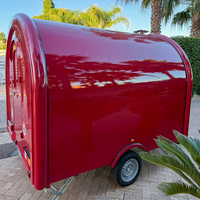 Remorque alimentaire mobile ronde à essieu unique, kiosque de concession personnalisé pour boissons, desserts, café et événements en plein air