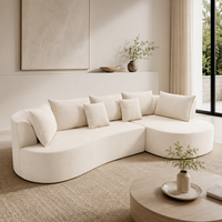 Canapé d'angle incurvé de style italien, luxe léger et minimaliste, ultra-doux, effet nuage, modulaire sans structure de support, pour salon de villa