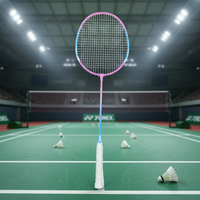 Raquette de badminton de qualité professionnelle, en acier, avec manche en PU léger, de haute qualité, durable, pour joueurs avancés, entraînement en intérieur/extérieur