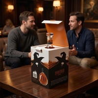 Boîtes d'emballage pliables en carton blanc et noir de haute qualité avec logo personnalisé pour vodka et whisky, matériaux recyclables avec fenêtre découpée