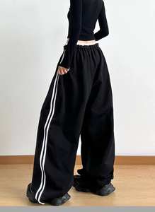 Eleganti Pantaloni <span class=keywords><strong>Cargo</strong></span> <span class=keywords><strong>Blu</strong></span> Casual da <span class=keywords><strong>Donna</strong></span>, Vita Alta, Vestibilità Ampia, Chiusura con Coulisse, Impermeabili, Tinta Unita, 100% Cotone - Product Image 5