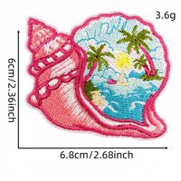 Patchs thermocollants brodés pour l'été, thème plage, rose, style girly