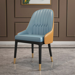 Lusso moderno di alta qualità gambe in metallo sala da pranzo mobili in legno tavolo da pranzo set 4 sedie in pelle sedie da pranzo per la casa - Product Image 2
