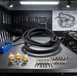 Juego de Filtro de Aceite de Aluminio Modificado para Motocicletas Todoterreno con Filtro de Gasolina y Hebilla para Tubería de Combustible - Product Image 6